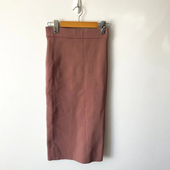Aritzia Babaton Midi Tube Knit Pencil Skirt Mauve Earth Size XS - Picture 3 of 7